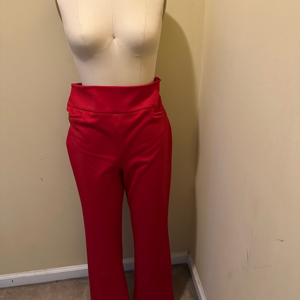 Avenue Vibrant Red Wide Leg Pants
